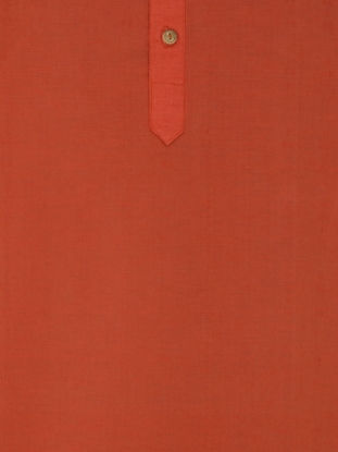 Picture of Brick Red Embroidered and Printed Slim Fit Cotton Panjabi