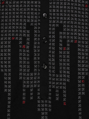 Picture of Black Handloom Embroidered Viscose-Cotton Panjabi