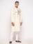 Picture of Light Beige Printed Slim Fit Cotton Panjabi