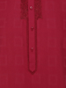Picture of Red Embroidered Viscose-Cotton Panjabi