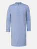 Picture of Pastel blue slim fit cotton panjabi with grey embroidery.