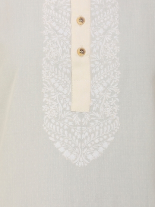 Picture of Ivory Embroidered Viscose Panjabi