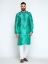 Picture of Light Teal Embroidered Mixed Muslin Panjabi Pajama Set