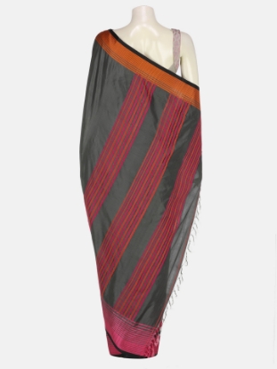 Picture of Charcoal Grey Tangail Soft Silk Saree