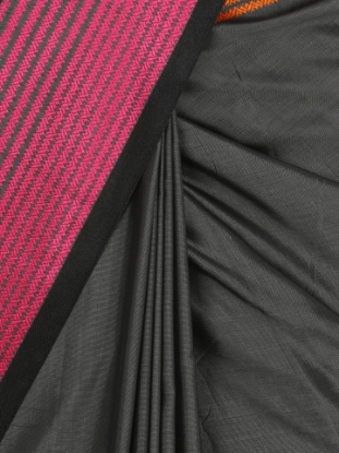 Picture of Charcoal Grey Tangail Soft Silk Saree