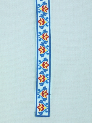 Picture of Pastel Blue Printed Viscose-Cotton Slim Fit Panjabi Pajama Set