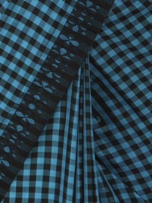 Picture of Blue Check Tangail Soft Silk Baluchari Saree