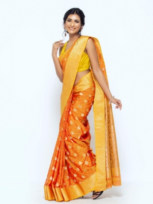 Picture of Red Dual Tone Sirajganj Half Silk Opera Saree