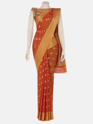 Picture of Red Dual Tone Sirajganj Half Silk Opera Saree