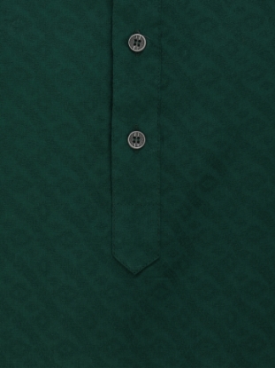 Picture of Green Cotton Panjabi Pajama Set with Coaty