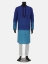 Picture of Blue Ombre Dyed and Embroidered Mixed Silk Panjabi Pajama Set