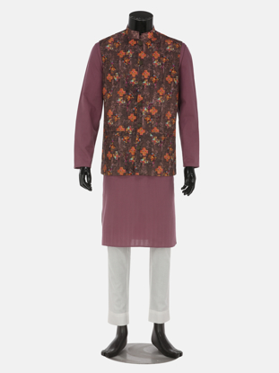 Picture of Mauve Cotton Panjabi Pajama Coaty Set