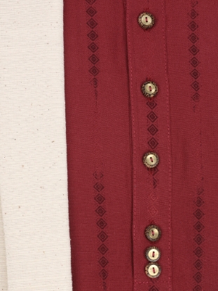 Picture of Maroon Handloom Cotton Panjabi Pajama Set