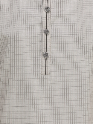 Picture of Light Grey Embroidered Cotton Panjabi Pajama Set