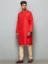 Picture of Red Embroidered Ramie Cotton Panjabi Pajama Set