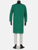 Picture of Green Erri Embroidered Hand Loomed Cotton Panjabi Pajama Set
