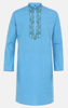 Picture of Light Blue Embroidered Cotton Panjabi Pajama Set