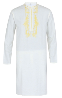 Picture of Ivory Embroidered Cotton Panjabi Pajama Set