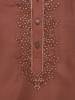 Picture of Brown Embroidered Silk Panjabi Pajama Set