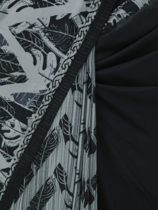 Picture of Black Nakshi Kantha Printed and Brush Painted Silk Saree