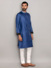 Picture of Blue Erri Embroidered Silk-Muslin Panjabi Pajama Set