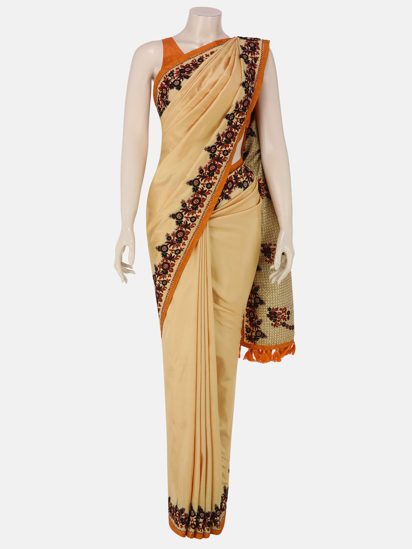 Picture of Golden Nakshi Kantha Embroidered Silk Saree