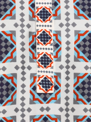 Picture of Ivory Printed Silk Panjabi