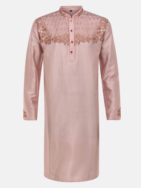 Picture of Beige Embroidered Silk Panjabi