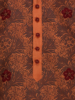 Picture of Brown Tie-Dyed and Printed Mixed Silk Panjabi