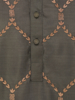 Picture of Dark Olive Embroidered Silk Panjabi