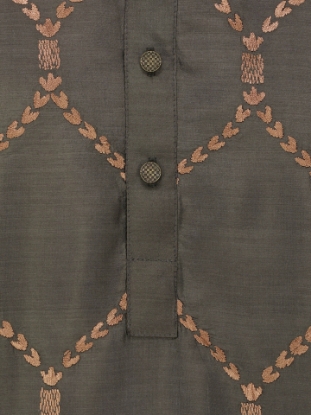 Picture of Dark Olive Embroidered Silk Panjabi