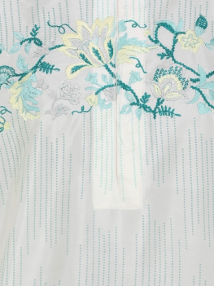 Picture of Ivory Printed and Embroidered Silk Panjabi