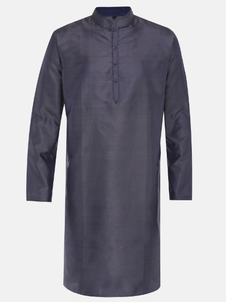 Picture of Deep Grey Embroidered Silk Panjabi