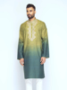 Picture of Pastel Green Tie-Dyed and Embroidered Mixed Cotton Panjabi