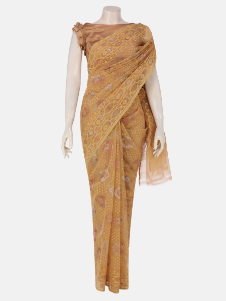 Picture of Beige Half Silk Jamdani Saree