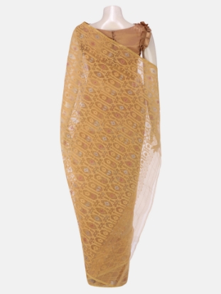 Picture of Beige Half Silk Jamdani Saree