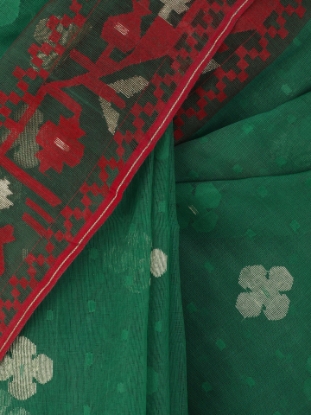 Picture of Green Half Silk Jamdani Saree