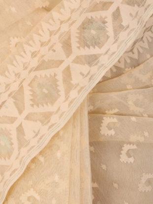 Picture of Light Beige Half Silk Jamdani Saree