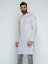 Picture of White Printed Cotton Slim Fit Short Kurta
