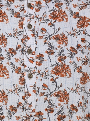 Picture of White Slim Fit Cotton Kurta