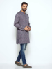 Picture of Charcoal Grey Slim Fit Cotton Kurta
