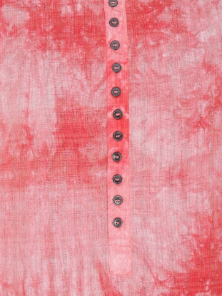 Picture of Red Printed Cotton Slim Fit Short Kurta