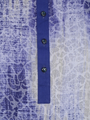 Picture of White Printed Cotton Slim Fit Short Kurta