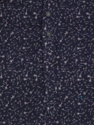 Picture of Midnight Blue Cotton Slim Fit Short Kurta