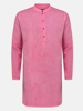 Picture of Pink Waxed Cotton Slim Fit Short Kurta