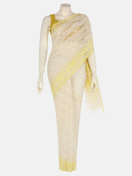 Picture of Beige Half Silk Jamdani Saree