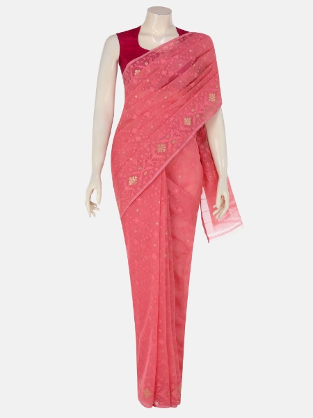Picture of Light Pink Half Silk Jamdani Saree