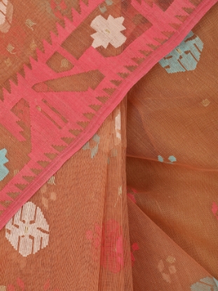 Picture of Light Brown Half Silk Jamdani Saree
