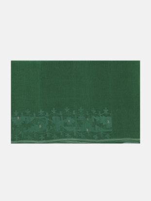 Picture of Deep Green Half Silk Jamdani Saree
