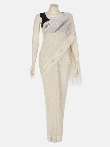 Picture of Ivory Half Silk Jamdani Saree